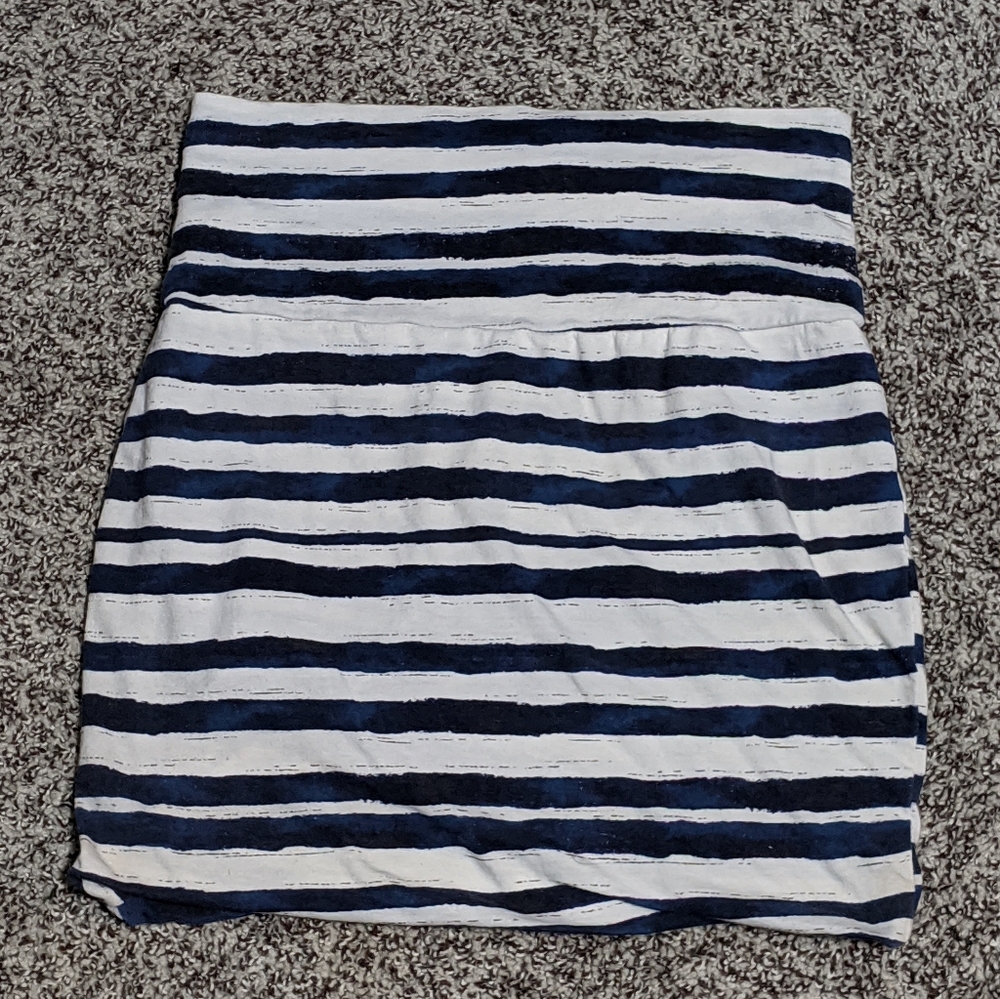 White and navy blue striped mini pencil skirt - size small - Picture 1 of 3